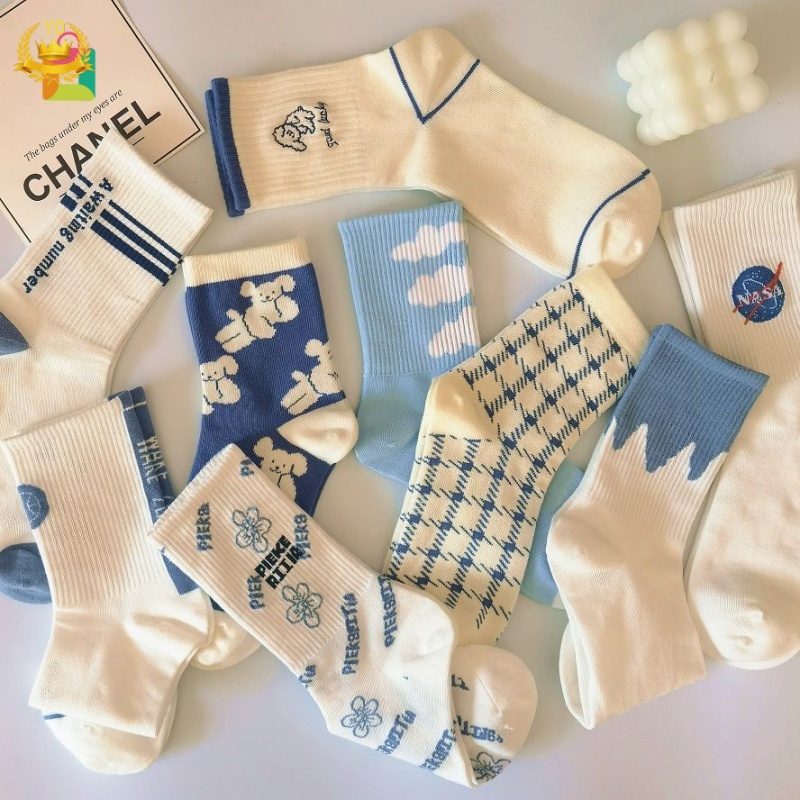 Đôi vớ cotton màu trơn phong cách vintage Nhật Bản thời trang cho nữ HB