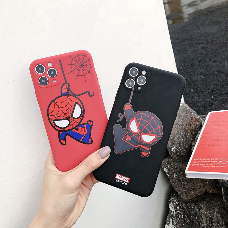 Marvel iPhone 7/8 Plus XS XR 11 Pro MAX Apple Phone Case Cute Cartoon Spider Man Cove