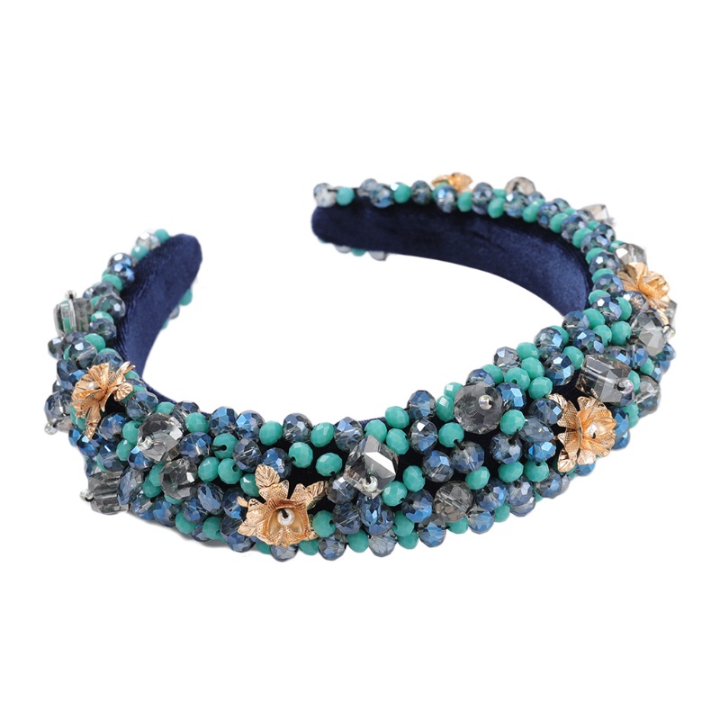 Băng Đô Cài Tóc Bản Rộng Đính Hạt Pha Lê Giả Phong Cách Baroque Cổ Điển