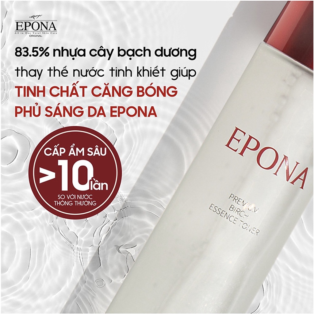 Tinh Chất Giúp Cấp Ẩm Căng Bóng, Phủ Sáng Làn Da Epona Premium Birch Essence Toner 150ml