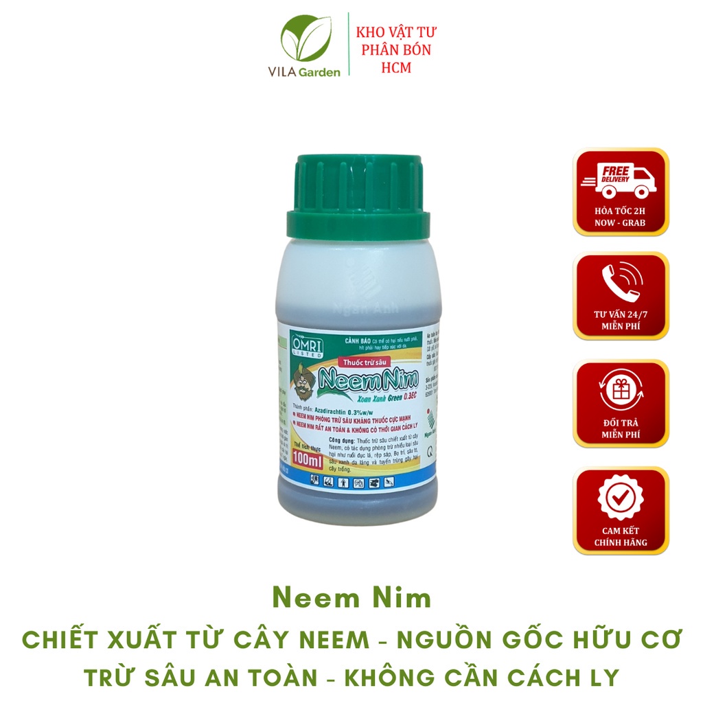 Dầu Neem Nim hữu cơ bảo vệ các loại cây trồng ( 100ml/chai )