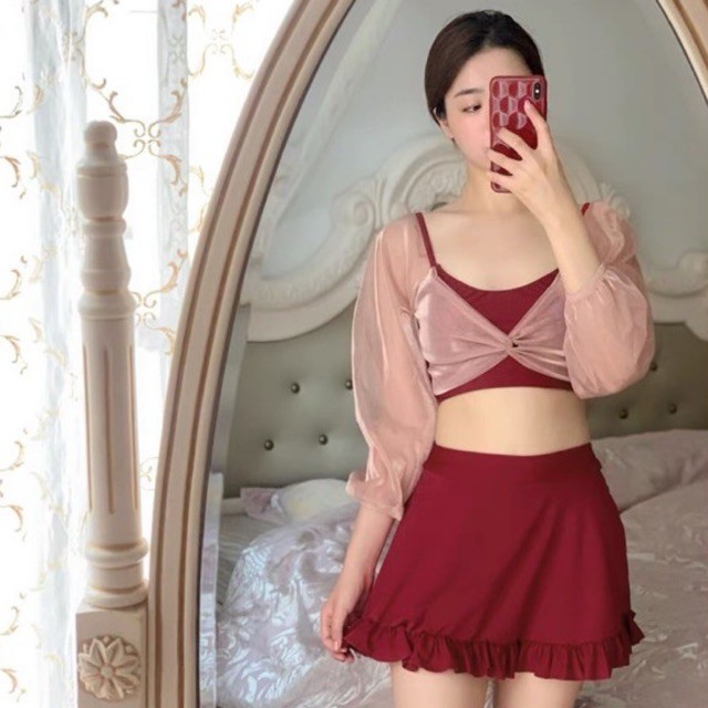 [Tặng Chong Chóng Gắn Mũ Bảo Hiểm] SET ĐỒ BƠI BIKINI 2 MẢNH PHỐI LƯỚI ĐI DU LỊCH BIỂN - ORRIN CLOSET