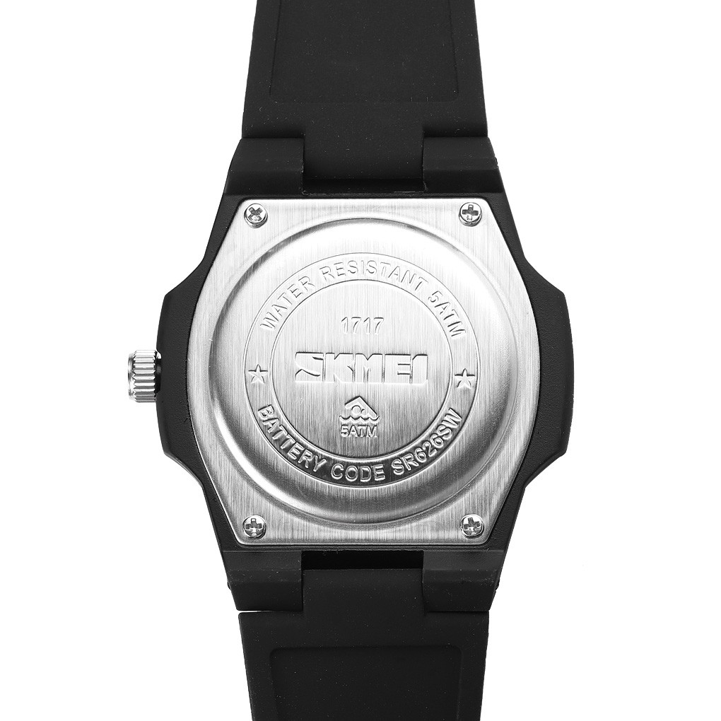 Đồng hồ đeo tay SKMEI 1717 bộ máy thạch anh chạy kim chống thấm nước dây đeo silicone thời trang