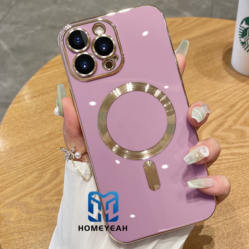 Ốp Điện Thoại Silicon Mềm Nam Châm Mạ Điện Cho iPhone 12 13 11 Pro Max ip13 IP11
