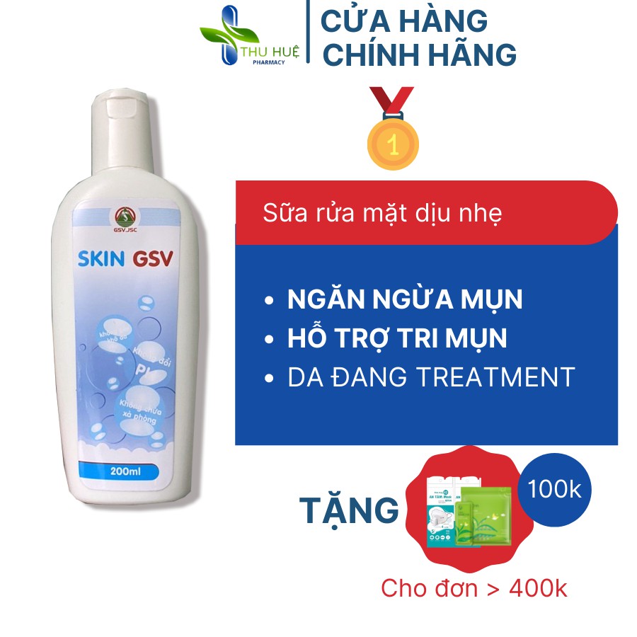 Sữa Rửa Mặt Skin GSV 200ml Chính Hãng, Làm Sạch Sâu, Loại Bỏ Bụi Bẩn Và Chất Nhờn, Review Tốt Trên Shopee