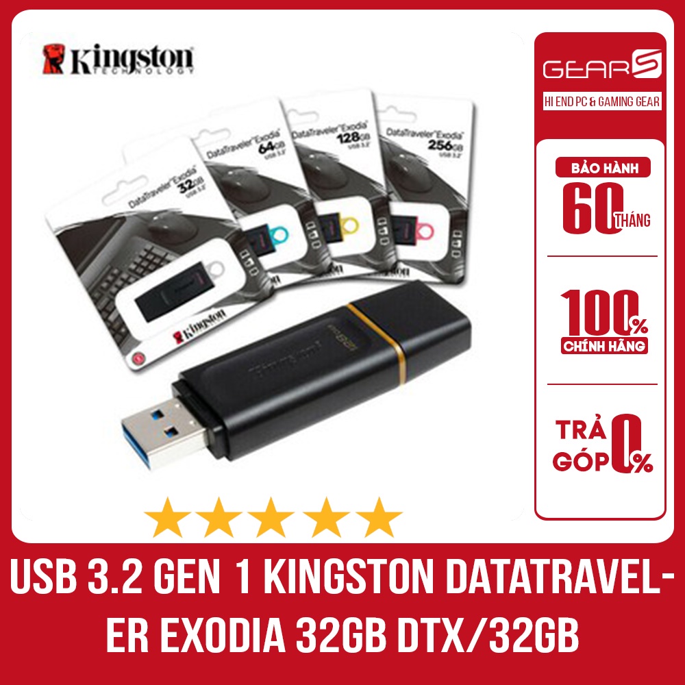USB 3.2 Gen 1 Kingston DataTraveler Exodia 32GB DTX/32GB - Bảo hành chính hãng 60 Tháng