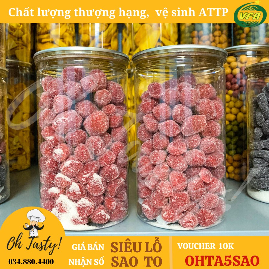 500G Hũ Kẹo Dâu Tây Đà Lạt Tasty Food