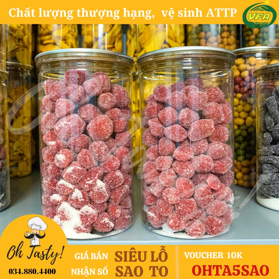 500G Hũ Kẹo Dâu Tây Đà Lạt | Hàng chất lượng thượng hạng | HOÀN ĐỔI 100% nếu không như mô tả