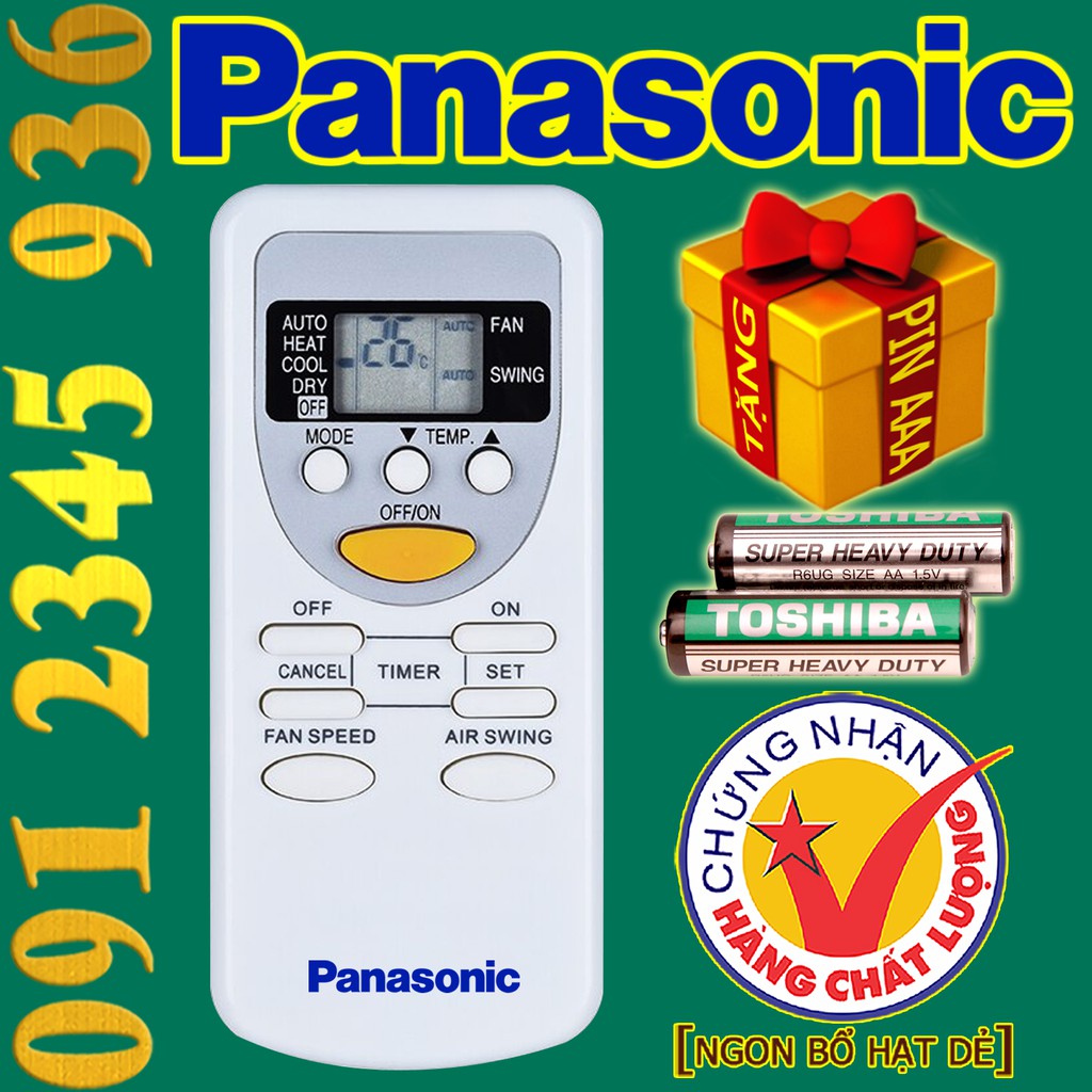 Remote Điều khiển Điều hòa Máy lạnh Panasonic &quot;HÀNG ĐẸP&quot; cho điều hòa 1 chiều + 2 chiều. (Mẫu số 5)