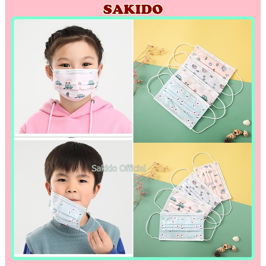 Khẩu trang y tế cho bé kháng khuẩn 3 lớp cho trẻ em sơ sinh đến 12 tuổi (Set 10 chiếc) SAKIDO | BigBuy360 - bigbuy360.vn