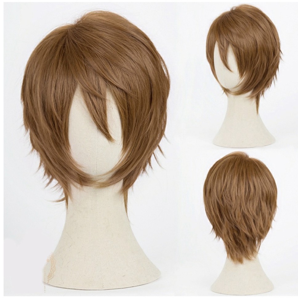 [sẵn] Wig/tóc giả cơ bản nam xù nâu hạt dẻ tại MIU SHOP 09