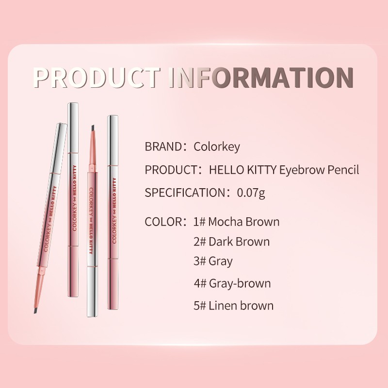 Chì vẽ mày Colorkey x Hello Kitty đầu kép 5 màu tự chọn 0.7g | BigBuy360 - bigbuy360.vn