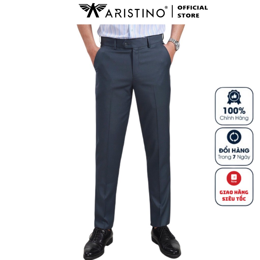 Quần Tây Nam Aristino ATR00208 Quần Âu Nam Màu Xám 173 Dáng Regular Fit Vải Polyester