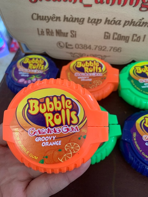 Kẹo Gum cuộn Hubba Bubble Rolls Thái Lan 56g