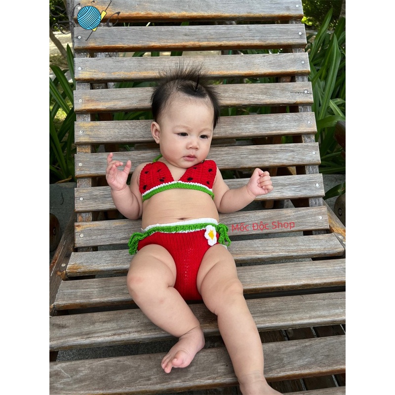 Bikini len cho bé gái - dưa hấu