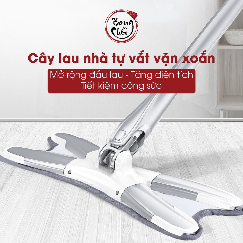 Cây lau nhà thông minh tự vắt vặn xoắn cho sàn gỗ LS-CLN-X