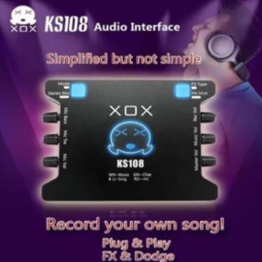 ☢️MẠI DÔ☢️ Sound card XOX KS108 cho micro thu âm, sound card hát karaoke hát live stream âm thanh tuyệt đỉnh