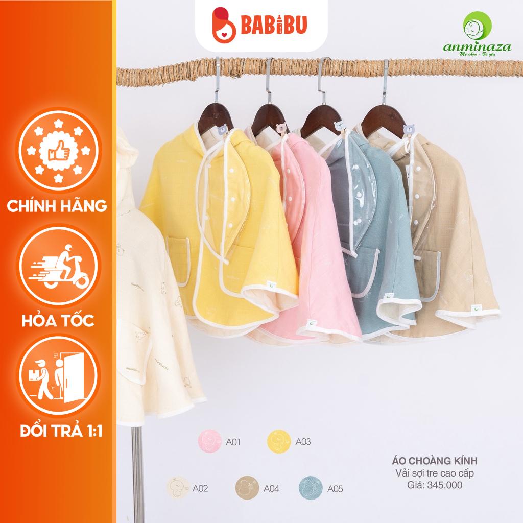 Áo Choàng Cánh Dơi Vải Sợi Tre kèm kính chống giọt bắn cho bé 0-5 tuổi Anminaza Babibu