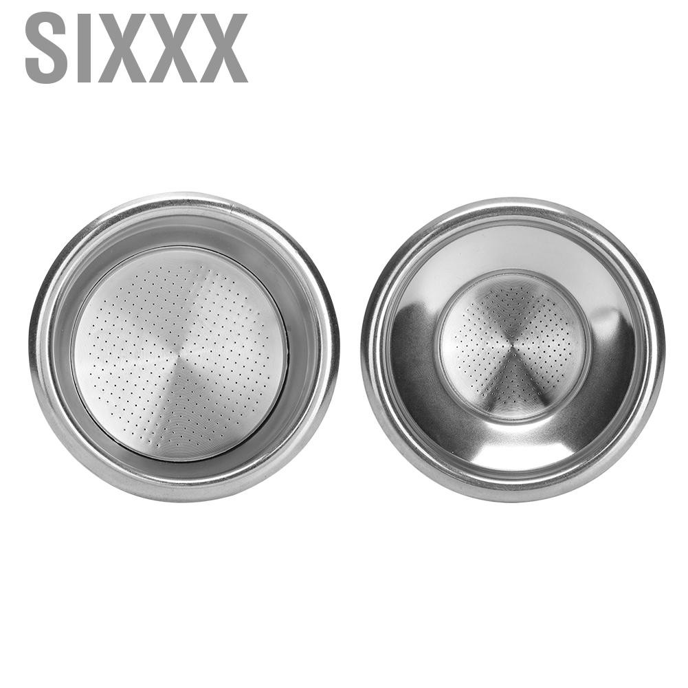 Sixxx 58mm Double Layers Single/Double Doses Filter Basket Semi-Automatic Coffee Machine Bottomless Handle