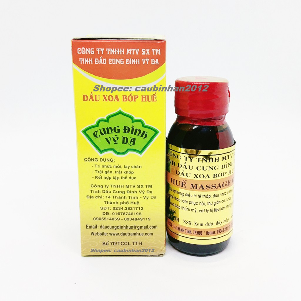 Dầu Xoa Bóp Massage Huế Cung Đình Vỹ Dạ Chai 60ml