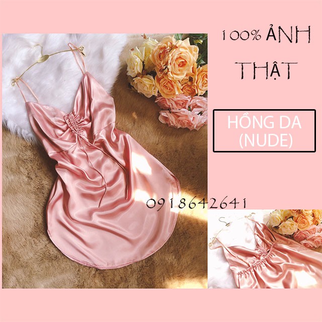 VÁY NGỦ PHI LỤA DÂY RÚT NGỰC VẠT BẦU HÀNG THIẾT KẾ CỰC XINH VÀ SANG | BigBuy360 - bigbuy360.vn