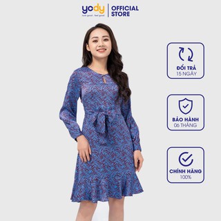 Đầm Yody xòe đai thắt eo nhẹ nhàng trẻ trung VDN3628