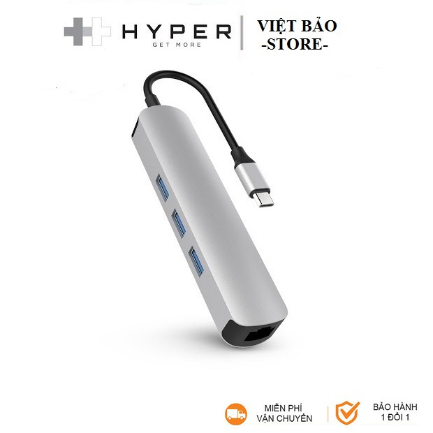 Cổng Chuyển HYPERDRIVE 4K HDMI 6-IN-1 USB-C Hub for Macbook, Ultrabook, PC & USB-C Device-HD233