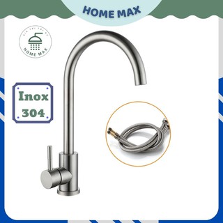 Vòi rửa bát nóng lạnh tròn inox 304 hàng củ nặng cao cấp chính hãng bảo hành 24 tháng
