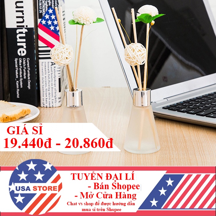 Lọ Nước Hoa Tròn - Khuếch Tán Tinh Dầu - Lọ Hoa Trang Trí - Kèm Hoa Khô