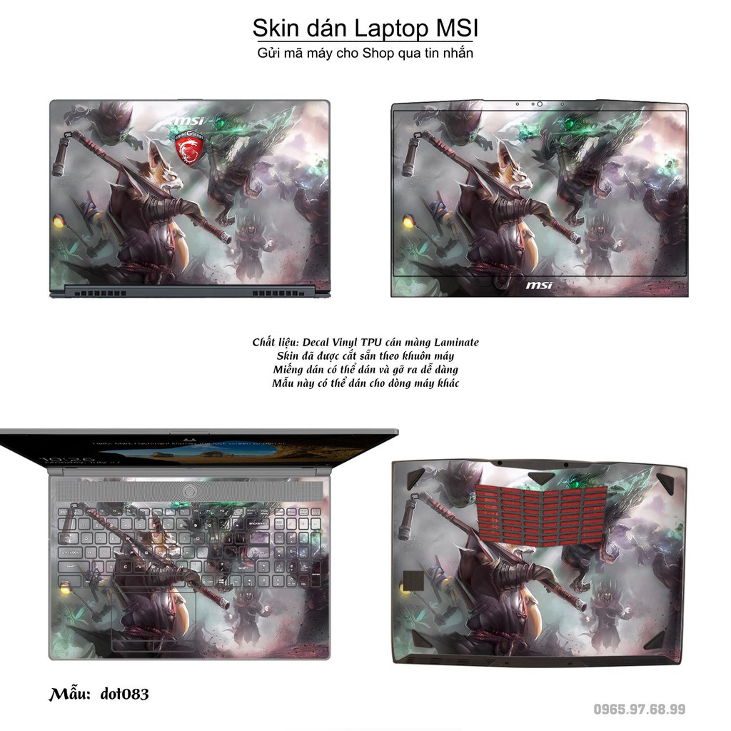 Skin dán Laptop MSI in hình Dota 2 nhiều mẫu 14 (inbox mã máy cho Shop)