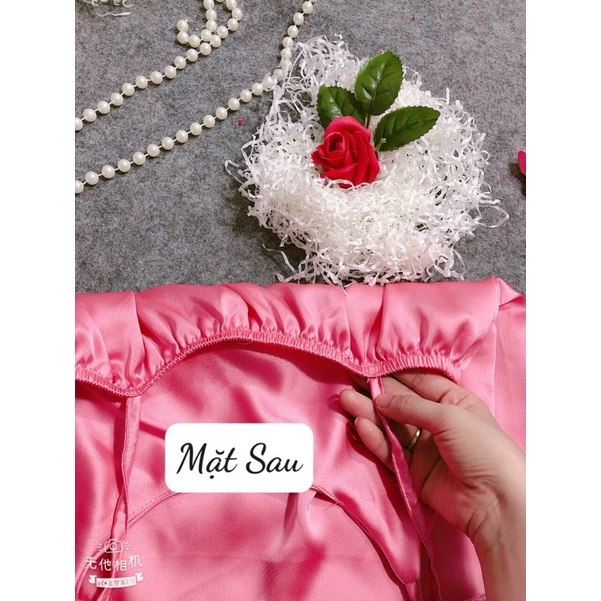 Đồ Ngủ Sexy- Bộ Ngủ 2 Dây Satin form 40-55kg( ảnh và video thật)