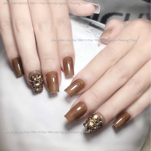 Sơn gel hot màu nâu thạch - phụ kiện nail