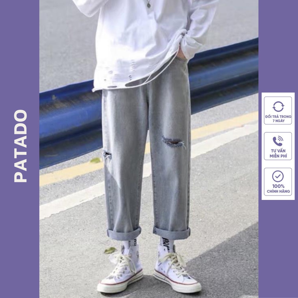 Quần jean baggy nam rách gối,rách cạnh mã RGC01 hot 2022 phng cách hàn quốc