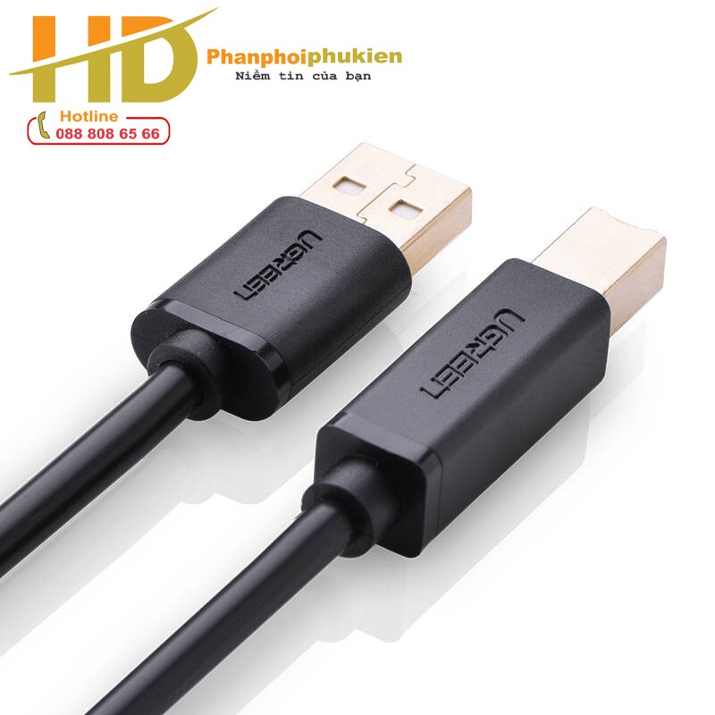 Cáp Máy In USB 1,5m Ugreen UG-10350 Đầu Cáp Mạ Vàng