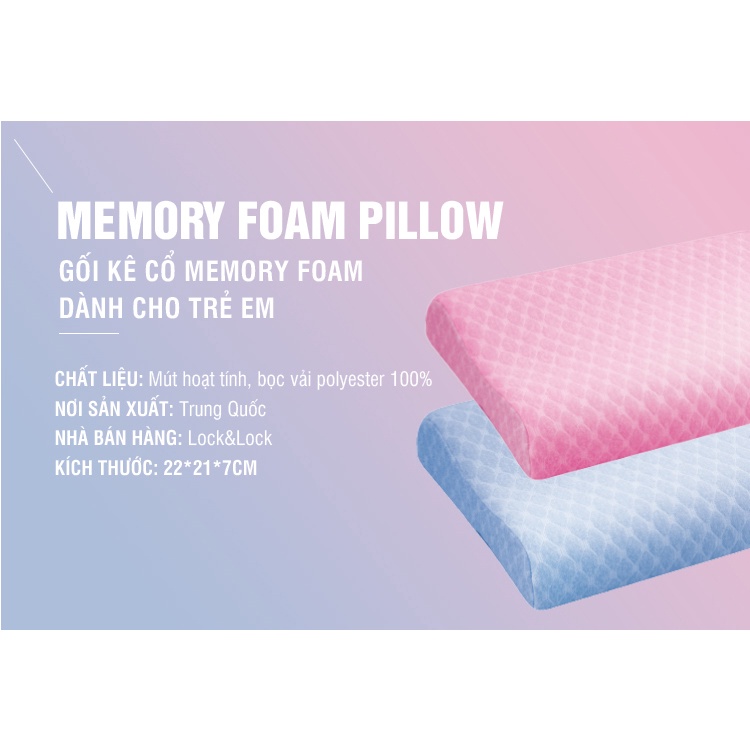 Gối Memory Foam Lock&amp;Lock Tốt Cho Bé - HLW181 (Trên 2 Tuổi)