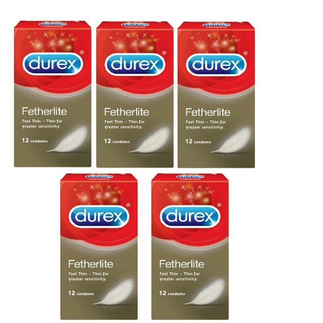 Bộ 05 hộp Bao cao su Durex Fetherlite - 60 chiếc bcs