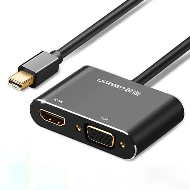 [Mã ELHACE giảm 4% đơn 300K] Cáp chuyển đổi Mini DisplayPort sang HDMI và VGA dài 20cm UGREEN MD115