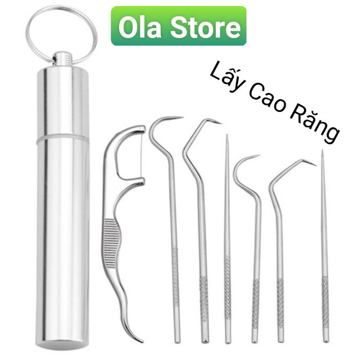 Bộ dụng cụ lấy cao răng tại nhà bằng thép cao cấp không gỉ, dụng cụ lấy cao răng giúp cạo vôi răng làm sạch răng tại nhà