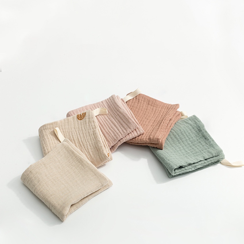 Bộ 5 Khăn Lau Mặt/ Tay Bằng Cotton Dày Dặn Siêu Thấm Hút Mềm Mại Màu Trơn Siêu Thấm Hút Cho Bé