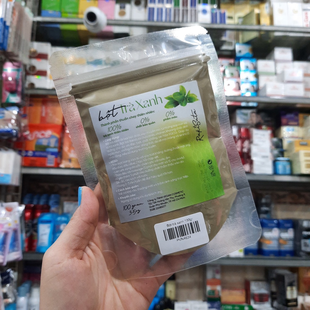 Bột Trà Xanh Giảm Mụn Rakisuta 100g
