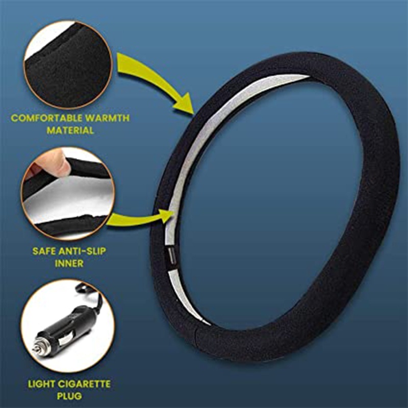 Đệm Sưởi Ấm Tay Mềm Mại Cho Vô Lăng Xe Hơi