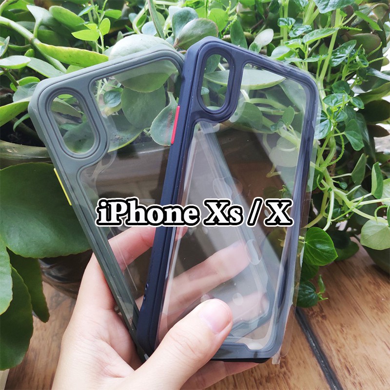 Ốp lưng iPhone XR / X / XS / XS Max - Chính hãng IPAKY - Mặt lưng trong, Viền màu, có chữ chìm REFRACTION