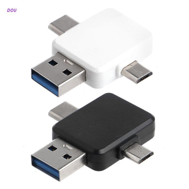 Cáp Sạc Chuyển Đổi 8pin Lightning Sang Usb + Type C + Micro Usb 3 Ft Cho Samsung Huawei Xiaomi Oneplus Android