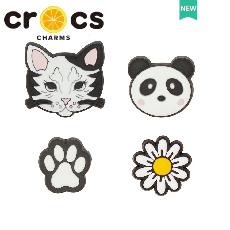Khóa Cài Trang Trí Giày crocs jibbitz Hình Gấu Trúc Hoạt Hình DIY
