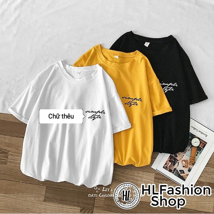 Áo thun tay lỡ form rộng Simple Style cực đẹp rất đáng yêu, áo phông HLFashion