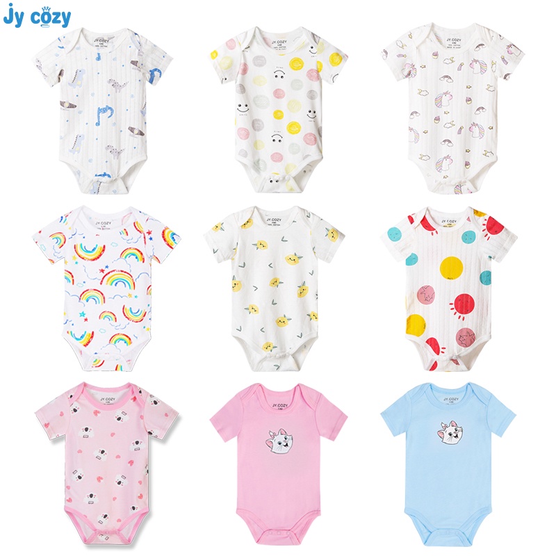 Set 1/3 áo liền quần bằng cotton thoáng khí thoải mái thời trang 2021 cho bé gái sơ sinh 0-12 tháng tuổi 