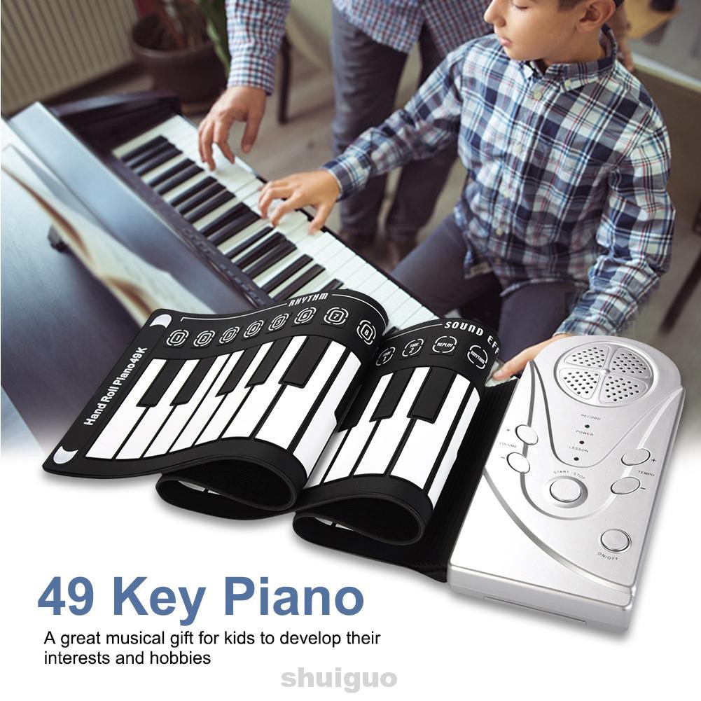 Roll-Up Piano Electronic Keyboard Flexible Folding Multi Style 49 Keys Silicone Music Musical Instrument With Speaker