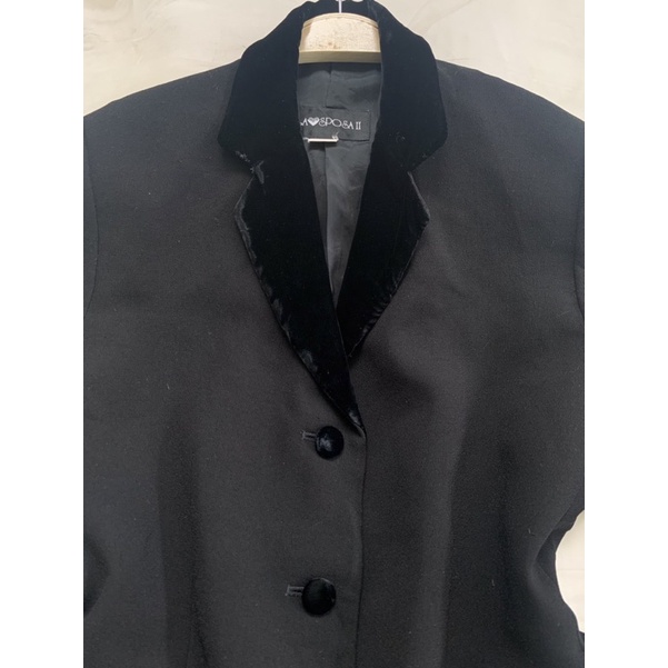 Áo khoác blazer nữ B422 form suông rộng cổ phối nhung 2hand Hàn si tuyển ảnh thật