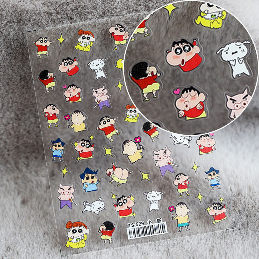 (Hàng Mới Về) Miếng Dán Trang Trí Móng Tay 3D Kiểu Dáng Hoạt Hình Dễ Thương