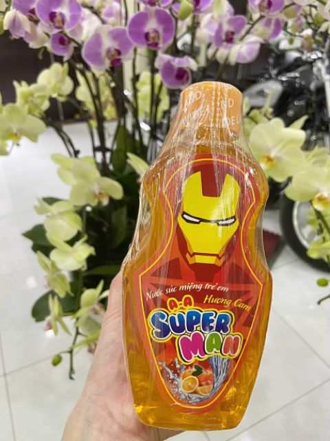 Nước Súc Miệng Trẻ Em Superman,chai 250ml,3 vị Dâu&Táo&Cam